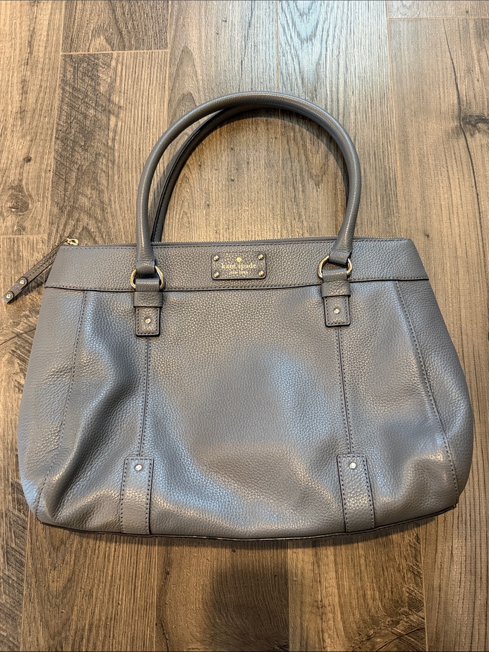 kate spade Pebbled Leather Tote in Gray